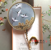 Su embroidery fan double-sided embroidery hand Group fan embroidery finished high-end Chinese style round fan embroidery classical cheongsam gift