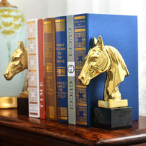 Light luxury pure copper horse crystal decoration high-end model room home living room wine cabinet study decoration book by decorations
