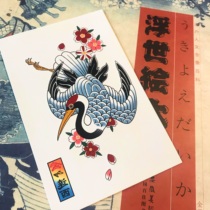 zingtattoo cute Ukiyo-painted crane original Japanese tattoo sticker waterproof sweat-proof flower arm female lasting