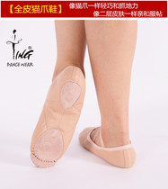Chen Ting Full Leather Two Bottoms Soft Bottom Practice Shoe Leather Ballet Shoes Folk Dance Belly Dance Yoga Shoes Adult Children