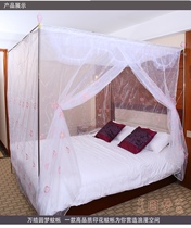 Encrypted high mosquito net Household bedroom mosquito net Silk scarf fabric mosquito net embroidered mosquito net Old-fashioned mosquito net wear rod