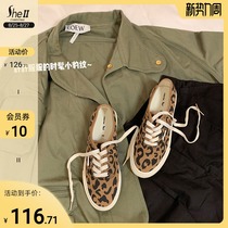  (sheii Su Yinyin)Fashionable little BAO WEN~new OG casual lace-up canvas shoes womens board shoes loafers