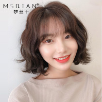 Wig Womens short hair Real hair short curly hair fluffy natural full head hood type wool roll vintage medium long hair wig