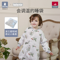 little tiny chrysanthemum bamboo cotton sleeping bags split legs autumn winter baby baby child anti-kick by four season gauze