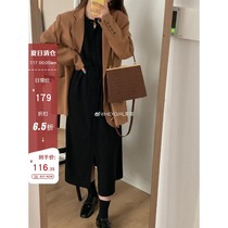 HEYGIRL HEIGE Korean mid-length long-sleeved dress female waist thin temperament shirt skirt 2020 autumn