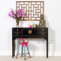 New Chinese imitation ancient classic furniture Xuanguantai solid wood strips table elm wood strips case hall strips a few make a retro old high-footed cabinet