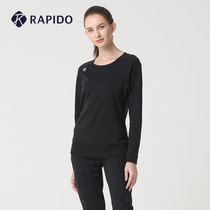 RAPIDO spring womens 50 water soft cotton woven stitching long-sleeved round neck sweater