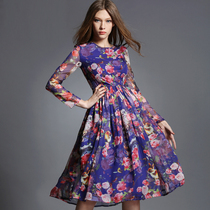 Seaside Holiday Skirt 2022 New Women Women Chiffon Beach Beach Print Bohemian Dress