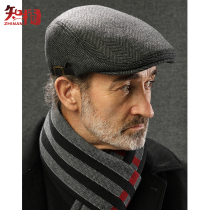 Cap autumn and winter windproof middle-aged and elderly hats mens forward hats elderly people warm dad Grandpa