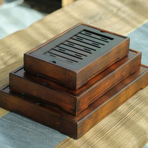 Chamfong Bamboo Square Drain Water Storage Type Tea Tray Multi-Spec Large Capacity Brief Home Kung Fu Tea Set