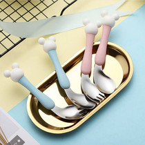 304 stainless steel tableware children elbow set eating primary school children combination silicone practice chopsticks three spoons