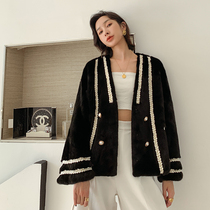 2021 new imported mink fur fur jacket woman short section foreign minke leather big coat young with fashion whole mink fur