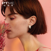 Sterling silver earrings earrings female Korean temperament cold wind exaggerated synthetic crystal diamond Net red earrings light luxury earrings