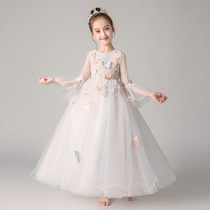 Princess dress Girls birthday foreign style high-end little flower girl wedding dress Evening dress Children host piano performance suit summer