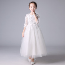 Little girl foreign dress children princess dress girl dress 2021 New temperament flower girl puffy gauze high-end autumn