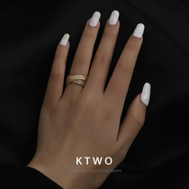 South Koreas new fashion temperament kgold simple woven ring female ins tide personality sense niche cold wind ring