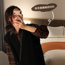 Halo nini polished plaid shirt Women autumn and winter 2019 new Korean version joker loose retro long sleeve shirt