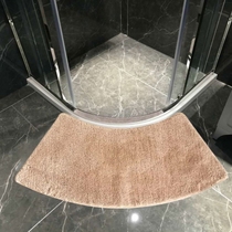 Fan-shaped floor mat Bathroom non-slip carpet doormat Household bathroom absorbent curved can be scrubbed Nordic American door