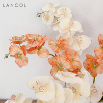 Lancol Eurostyle Retro Simulation Flowers Orange Blue Butterfly Orchid Living Room Genguan Decoration Flower Photography Fake Flower Silk Flowers