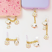 Handmade Charlie Snoopy Apple iphone charging port dust plug Huawei type-c data plug Android plug