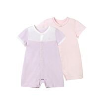 British newborn baby summer book jacquard underwear baby short-sleeved double-breasted romper 184B0309