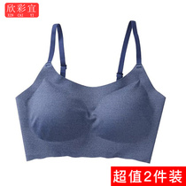 Underwear women without steel ring bra gather a piece of beautiful back net red sexy small camisole vest wrapped chest