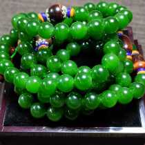 (Hes Bei): Collection level and Tian Yubi jade Russia material Old material Bite jade thick green card 9 5mm108