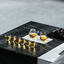 Taiwan grass glass tea set household small bubble teapot simple living room meeting Japanese kung fu tea cup