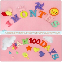  100 days baby photography props Full moon digital baby accessories handmade letters DIY clothing photo month