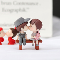 Birthday cake decoration romantic couple kiss Doll Kiss decoration boys girl baking dessert table plug-in