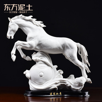 Oriental clay Ceramic horse ornaments Office decoration handicrafts living room future ruyi business gifts