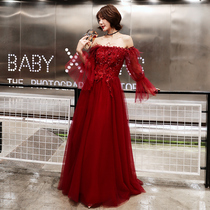 Toasting Bride 2021 New Red Engagement Wedding Party Evening Dress Womens Trunk Dress Summer Long