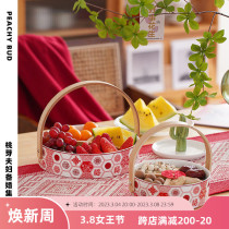 Humbling little red book Peach Bud Couple) Day of the red Red Score containing dried fruit Joy Sugar Basket Fruit Tray Wedding room Guest house