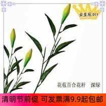 High Lily Rod Silk Screen Flower Material Silk Stocking handmade DIY lily special pole with flower bud