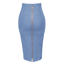 Long Pencil Skirts For Women dresses Skirt Basic Satin blue