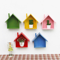 Containing Shelf Wall-mounted Adornment Wall American Countryside Retro Colorful Little House Bedroom Room Doorway Door.