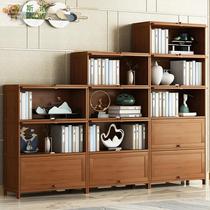 Easy bookshelf landing small book cabinet simple solid wood living room children's desktop student storage storage rack