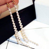 Customized fashion Korean earrings European and American long exquisite pearl dual-purpose temperament earrings female students sweet