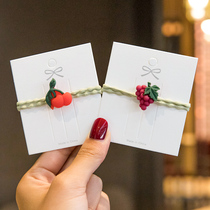 Ins Net Red little Zou Ju Lotus head rope Korean fruit Hairband female tie hair rubber band hair rope Mori hair accessories