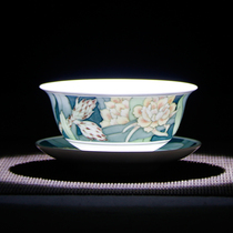 Hand-painted Qingfen Chenghuai Gaiwan Tea Set by Master Deng Jianbo of Shuangshang Province