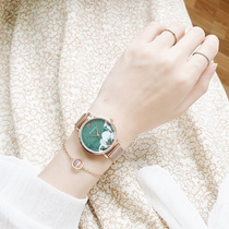 Matcha green light luxury French niche watch female literature and art hipster simple Korean temperament student ins Wind Sen Department