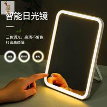 led with light vanity mirror portable folding student dormitory home small dressing table table table can stand small mirror