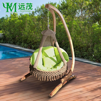 Outdoor solid wood swing childrens single double household hanging chair indoor and outdoor balcony rocking chair courtyard hanging basket