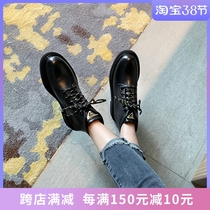 Special price clear cabin genuine leather Martin boots Women Inn Wind Short boot thick bottom 100 lap Short cylinder Show gas Slim Soft Leather short