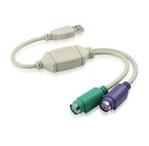 USB Transfer PS2 Blue Green Patch Cord 6-Pin Round Mouth Computer Mouse Keyboard Conversion Head Line 10% Two Round Head 6 Holes Line