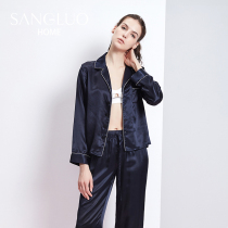 SANGLUO sanglo silk pajamas French romantic elegant two-piece mulberry silk pajamas home clothing set women