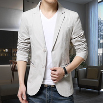  Hong Kong mens small suit autumn and winter new Korean slim-fit jacket suit youth large size plus velvet casual mens trend