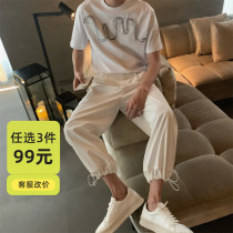 Morning tree mid - waist casual pants summer pants men nine - pants summer thin pants in the mens tide