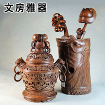 Hainan Huanghuali Wenfang Yabian Pen Chamber Jewelry Box Abacus Paper Teapot Brush Seal Incenser Vase