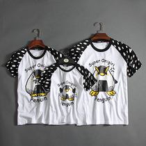 Canoe Summer New Couple Parenting With Round Collar Short Sleeve Pure Cotton Printed T-Shirt Cute Body Shirt